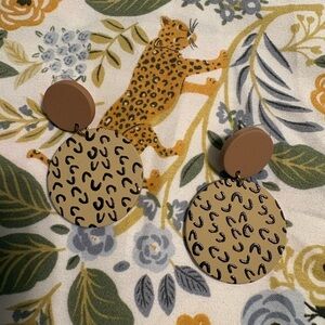Wild Patterned Brown Earrings